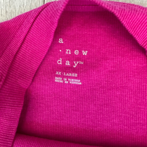 a new day Fuchsia Ribbed Top - Picture 3 of 3